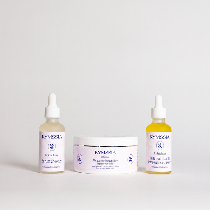 Coffret Capillaire Kymssia : sérum anti-chute, masque kératine et huile nourrissante